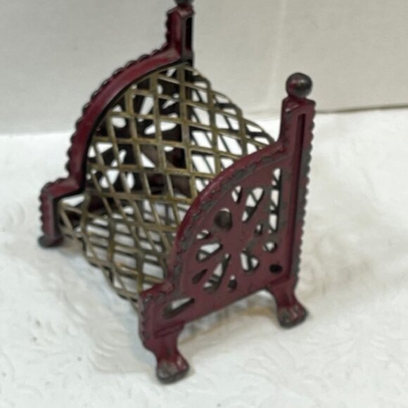 VTG Arcade Cast Iron Footed Cash Register Mesh Coin Bank 3.25"x2.5"x3.75" - Picture 5 of 14